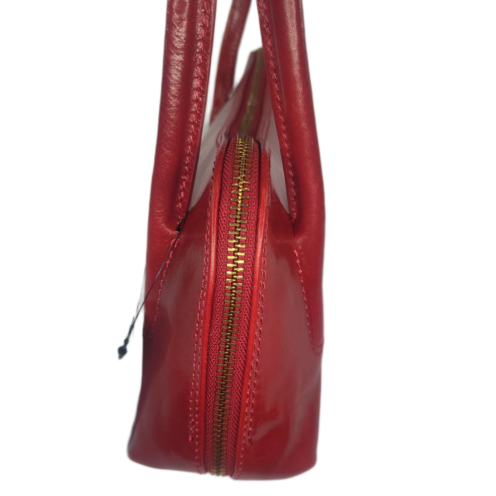 Charlie Leather Caterina Rich Red Double Handle Small Shoulder Bag -NWT - Picture 4 of 13